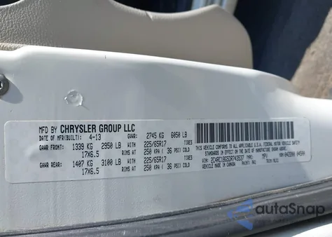 2013 Chrysler Town & Country Touring from USA, damaged, VIN 2C4RC1BG5DR743537